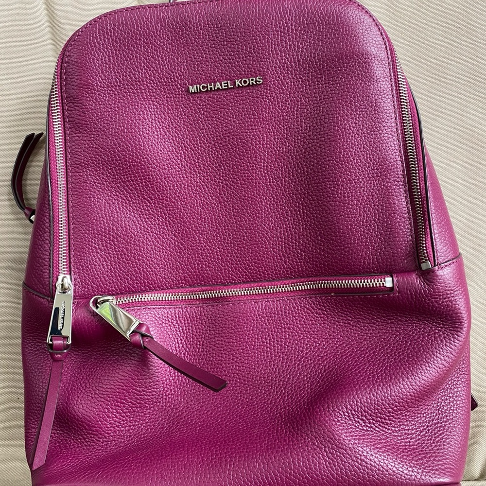 Michael Kors Pink Pebbled Leather Backpack